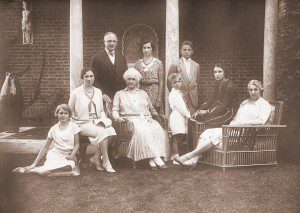 1930 at the Fuller's summer home in what was then called Little Boar’s Head. NH. From left to right, Hope Halsey (Alvan T. Fuller’s neice, Martha Halsey (ATF’s sister), Flora A. Fuller (mother of ATF), Peter Fuller, Lydia Fuller and Viola Fuller. Standing in the back left to right, ATF, Mary (Dikki) fuller and Persh Fuller.